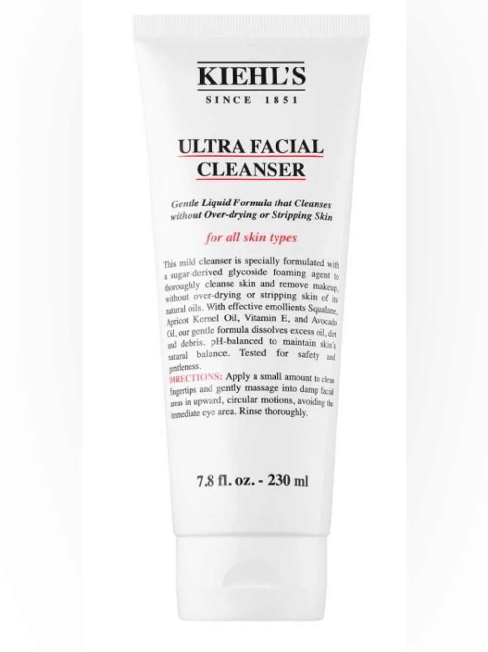 Kiehl’s ultra facial cleanser for old skin types 7.8 fluid ounces